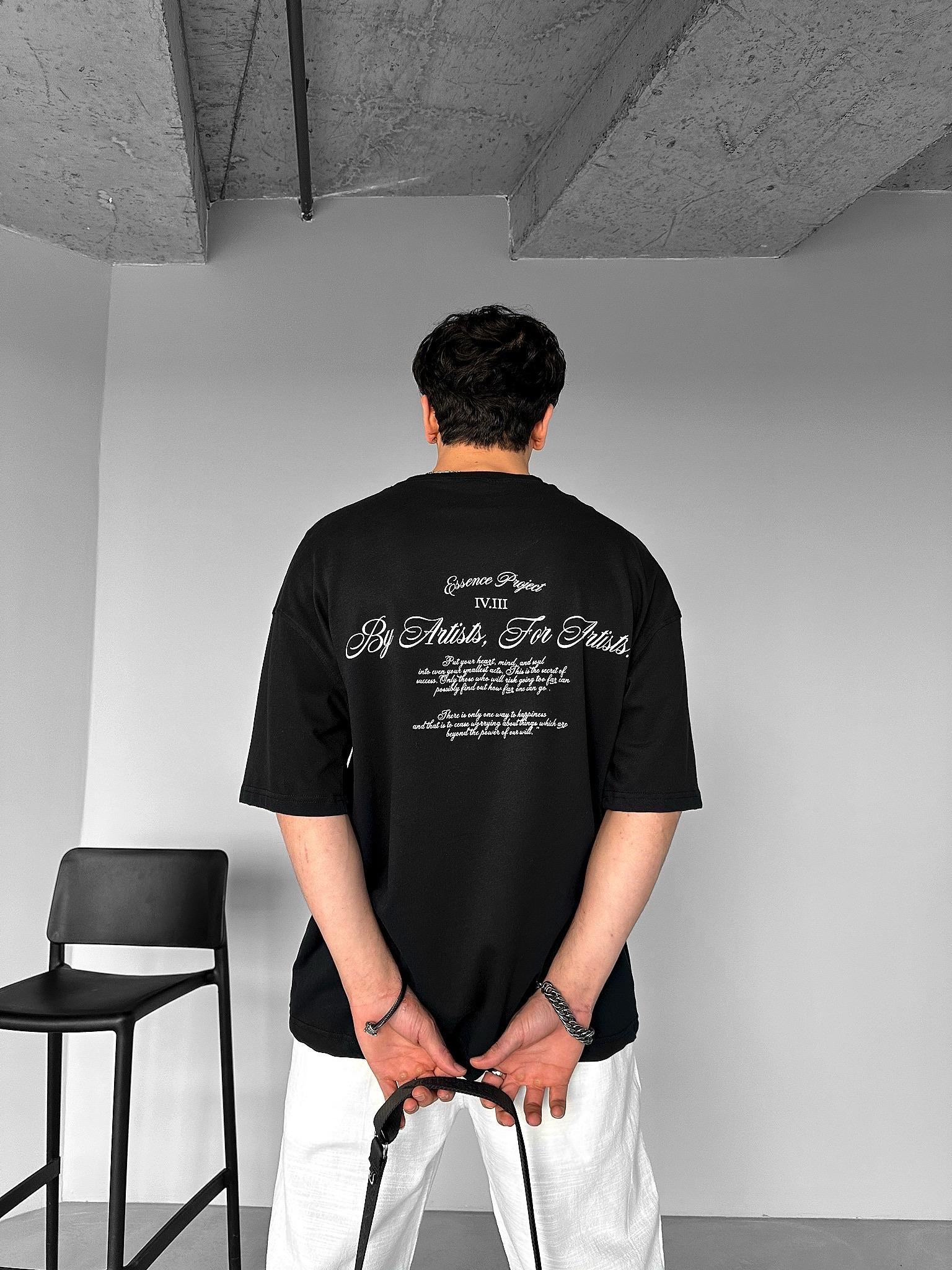 Oversize Bisiklet Yaka T-Shirt Siyah