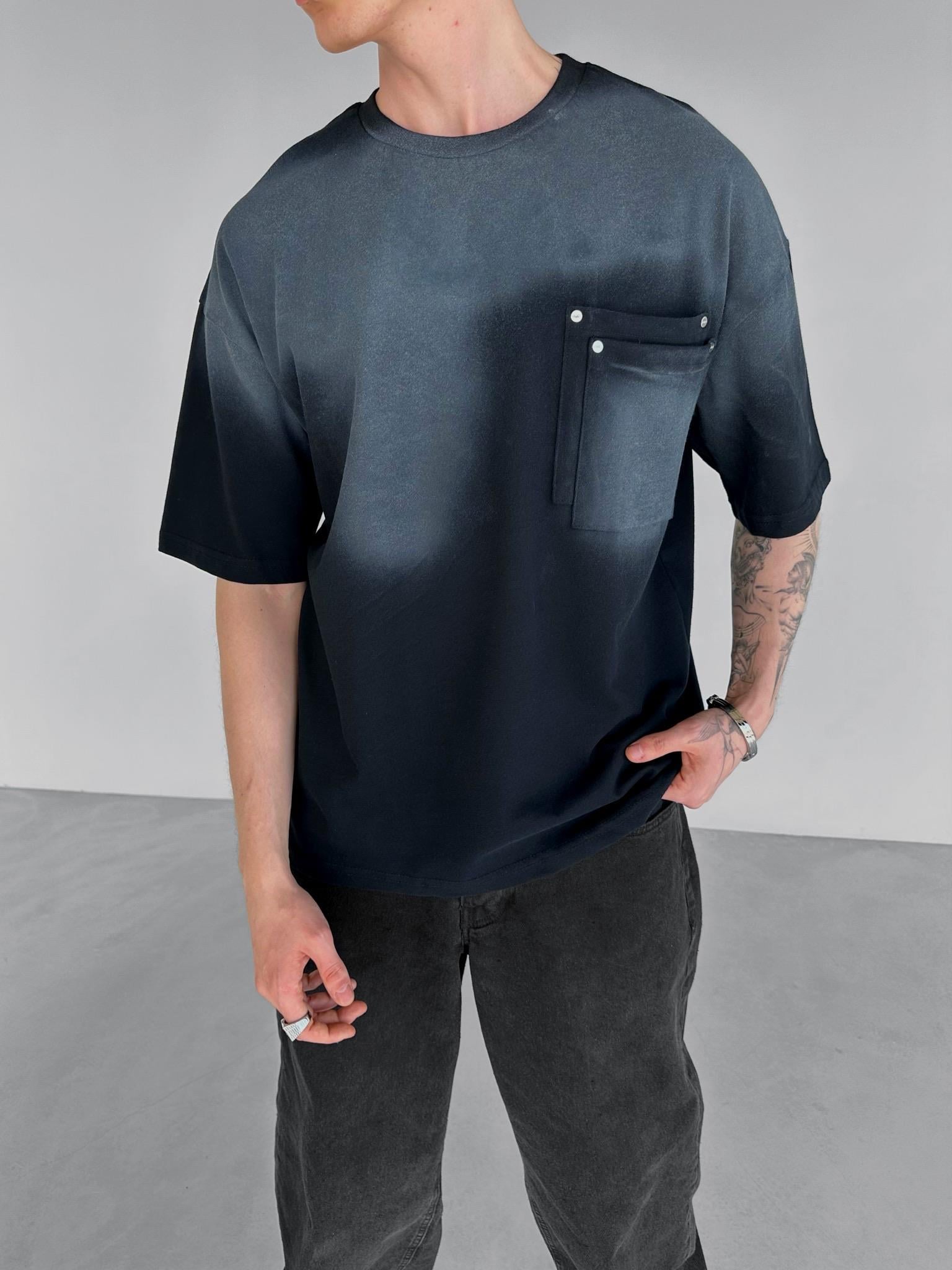 Oversize Çift Katman Cepli T-Shirt Siyah