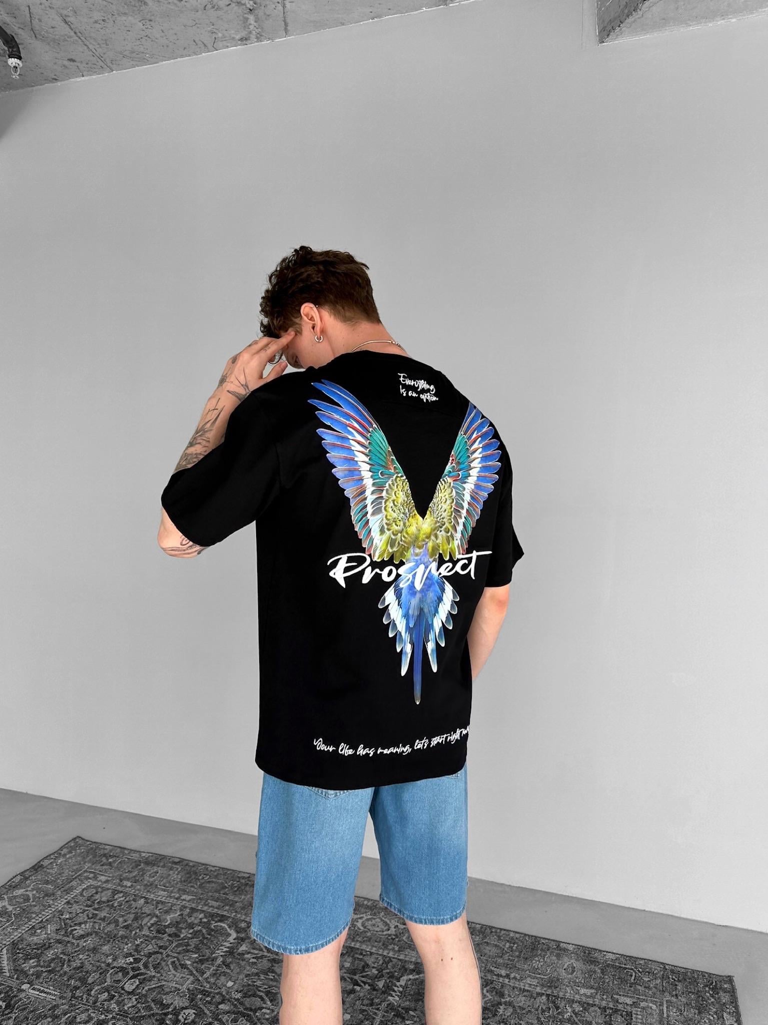 Oversize 'Everything İs An Option' Nakışlı T-Shirt Siyah