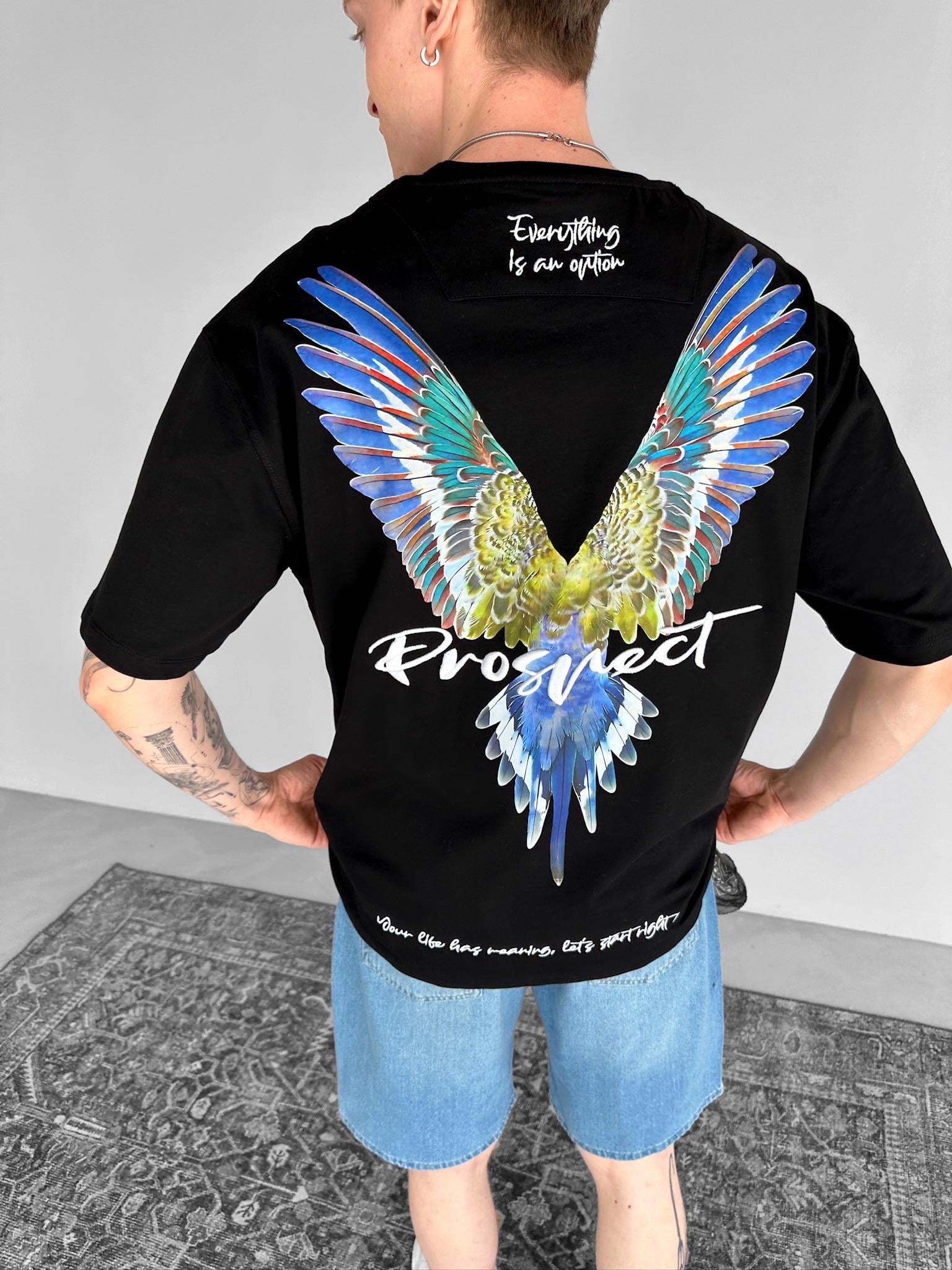 Oversize 'Everything İs An Option' Nakışlı T-Shirt Siyah