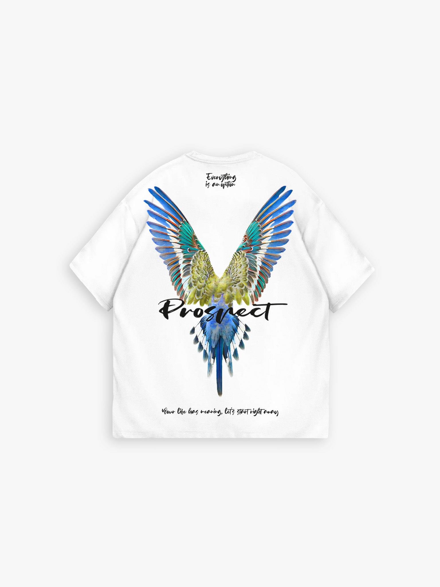 Oversize 'Everything İs An Option' Nakışlı T-Shirt Beyaz