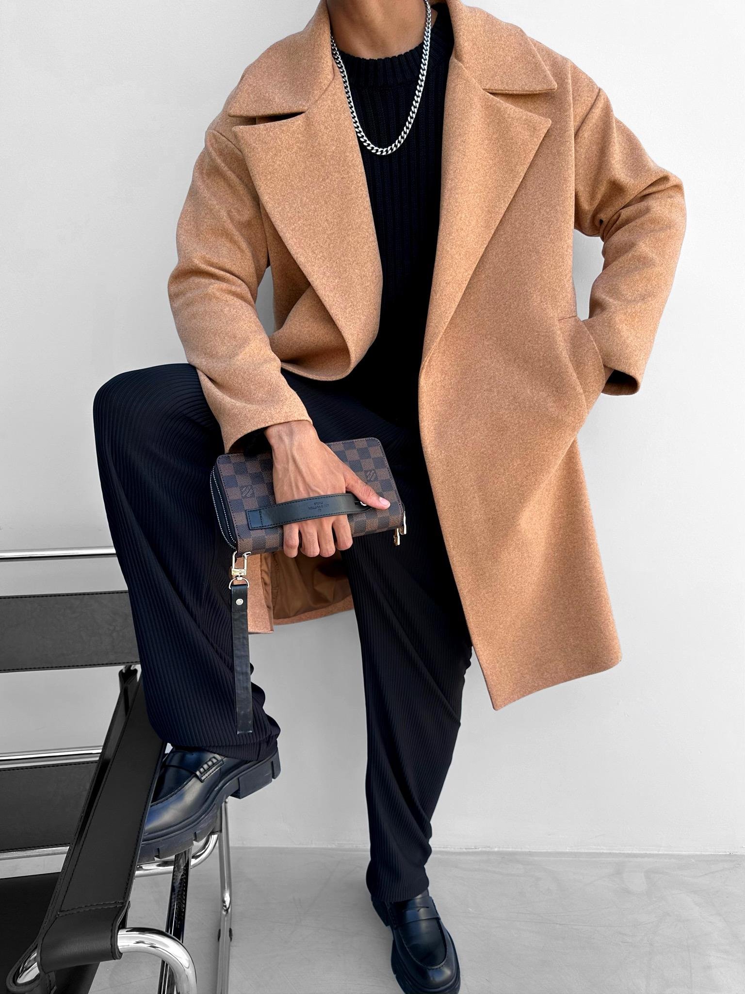 Oversize Kaşe Kaban Taba