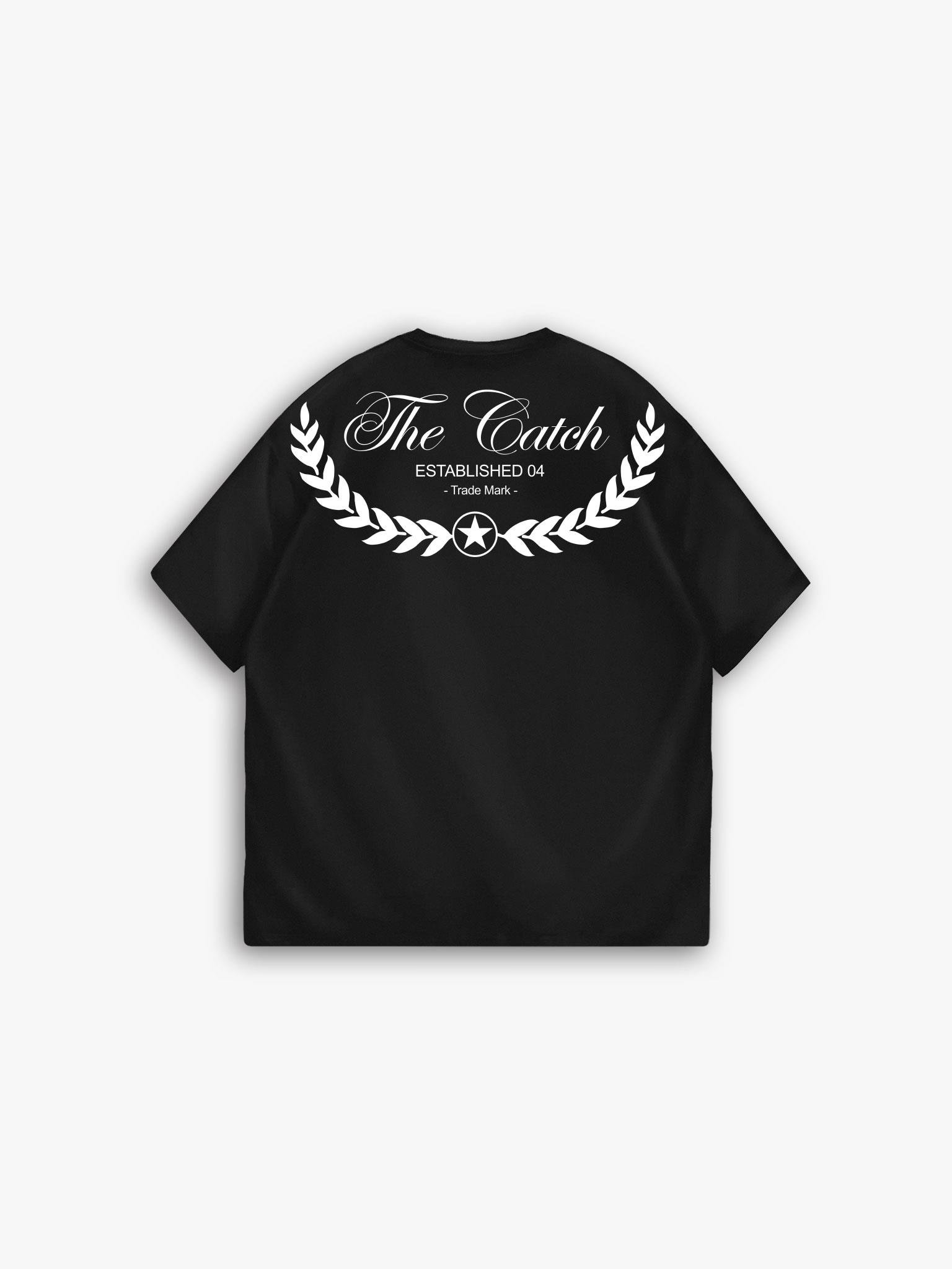 Oversize T-Shirt %100 Pamuk Dokulu Kalın Bisiklet Yaka Siyah
