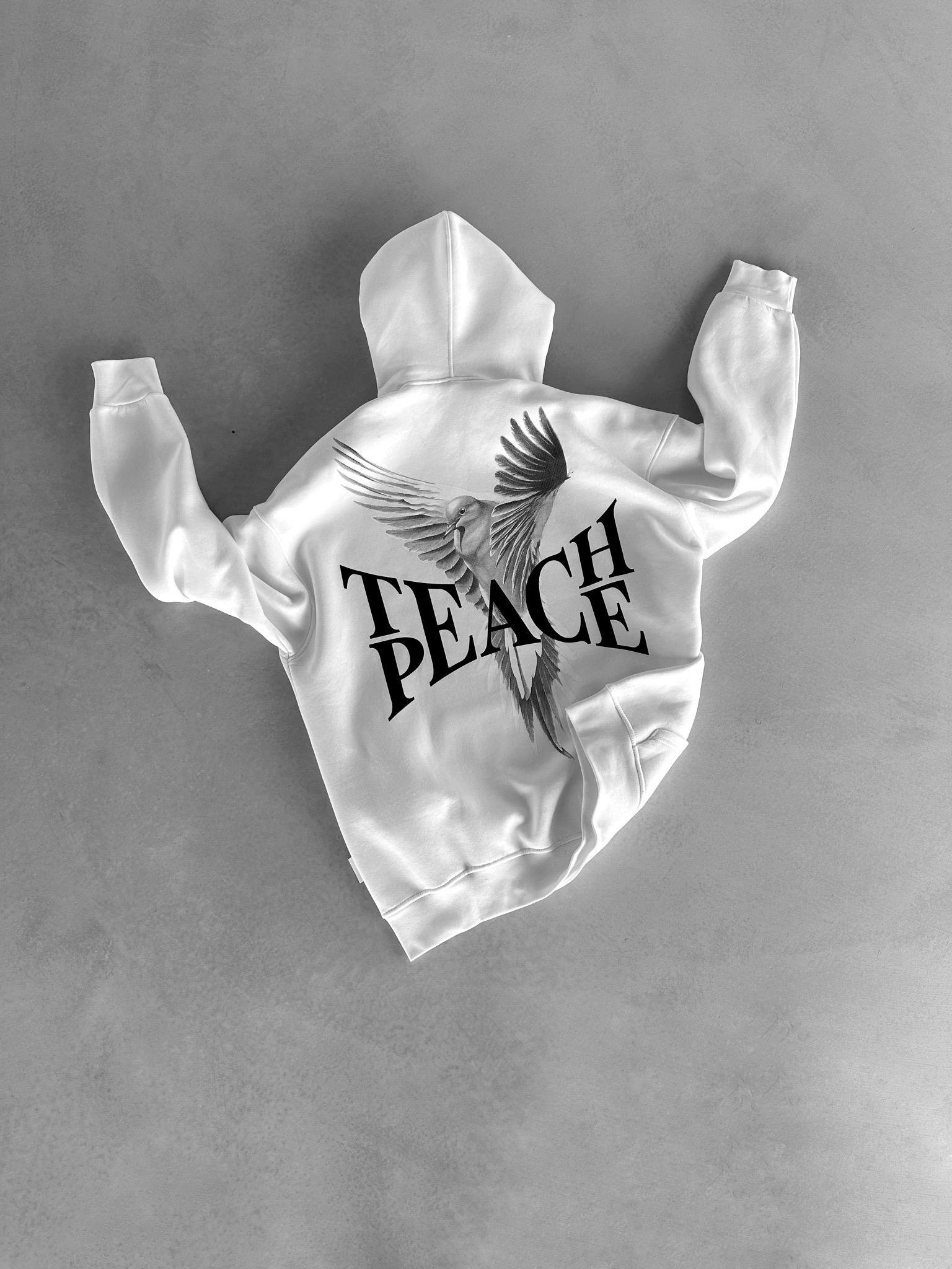 Oversize 'Teapeache' Baskılı Sweatshirt Beyaz