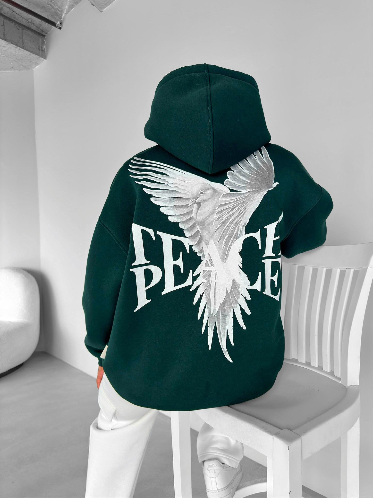 Oversize 'Teapeache' Baskılı Sweatshirt Yeşil
