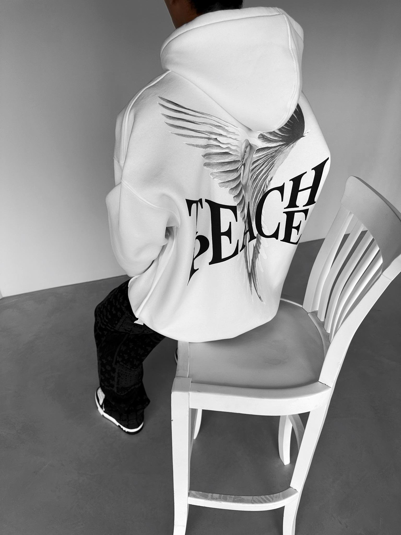 Oversize 'Teapeache' Baskılı Sweatshirt Beyaz
