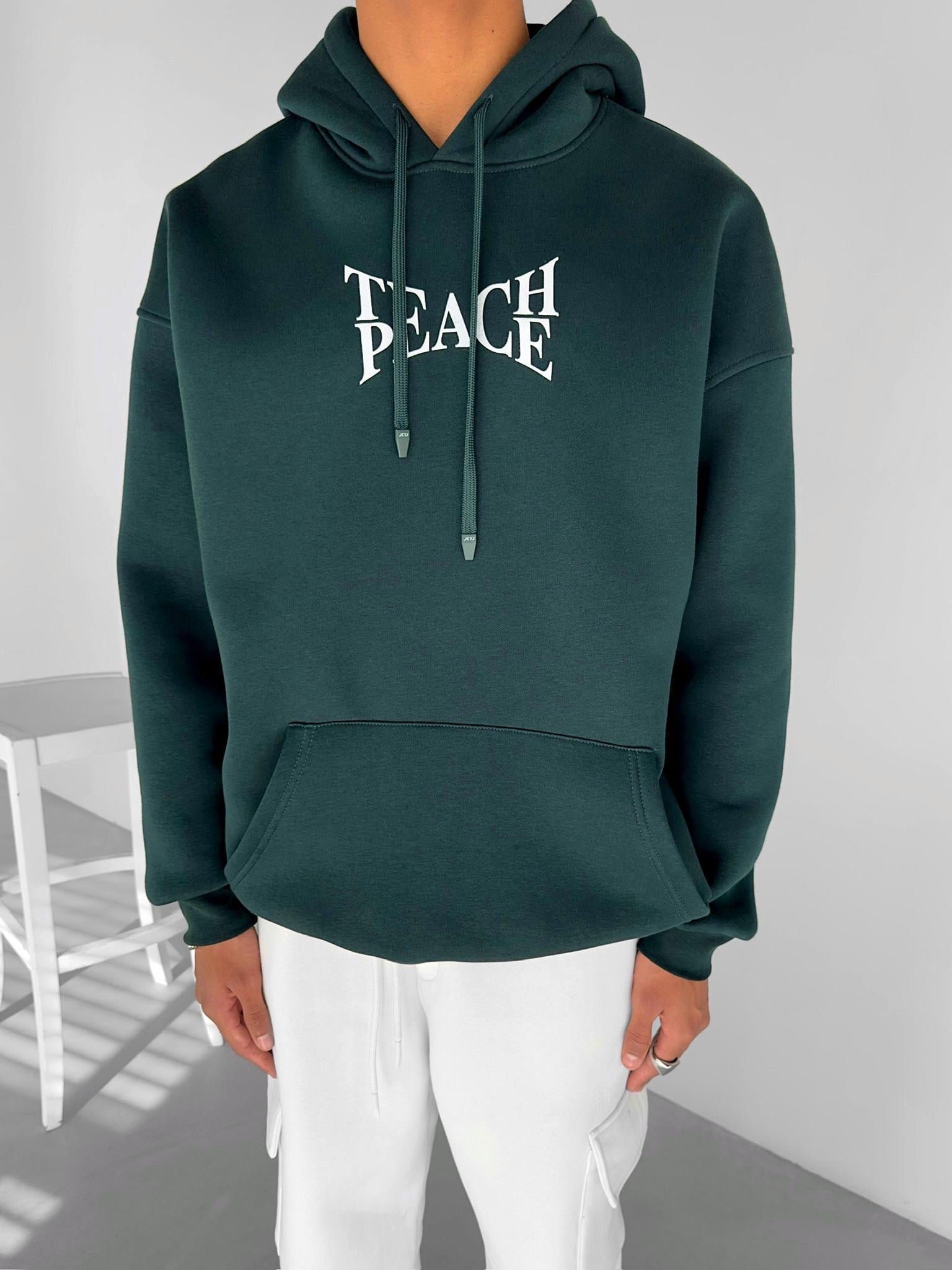 Oversize 'Teapeache' Baskılı Sweatshirt Yeşil