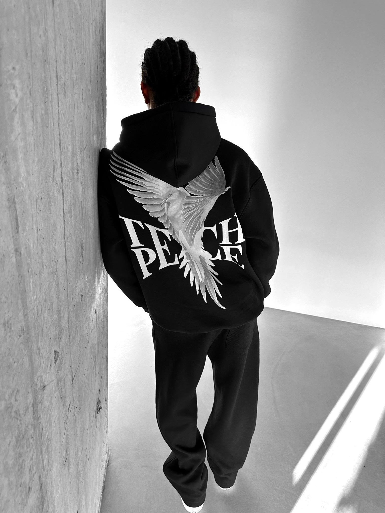 Oversize 'Teapeache' Baskılı Sweatshirt Siyah