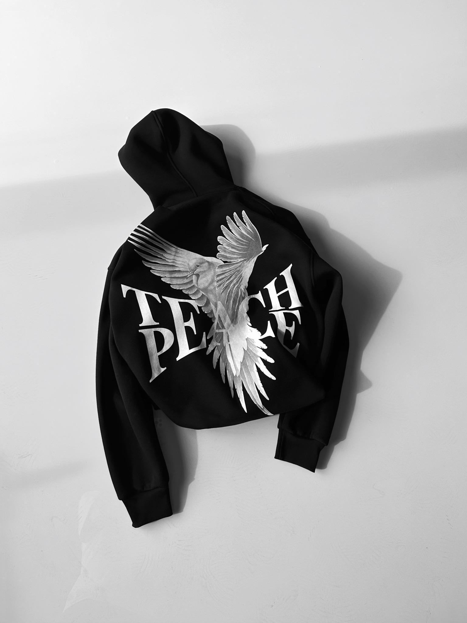 Oversize 'Teapeache' Baskılı Sweatshirt Siyah