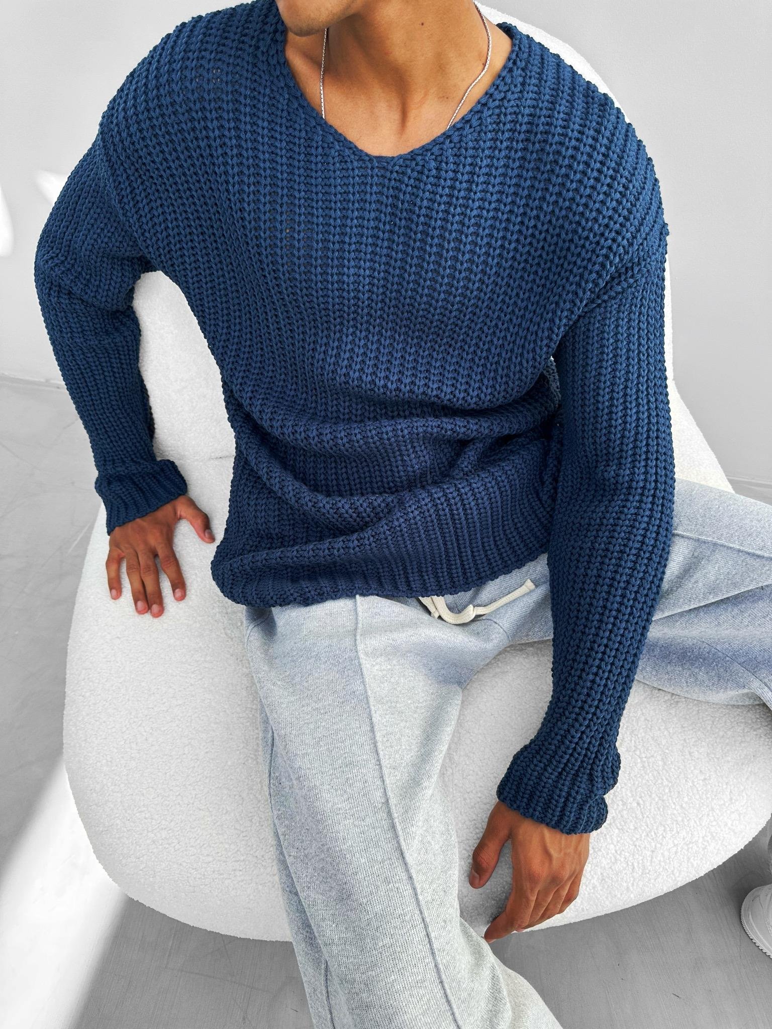 Oversize V Yaka Kazak Indigo
