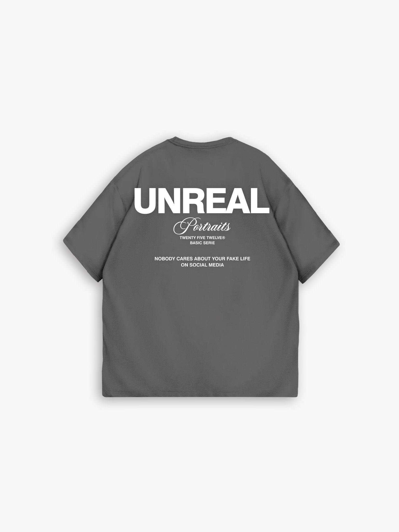 Oversize Yıkamalı %100 Pamuk Arkası Kabartma Baskılı T-Shirt Antrasit