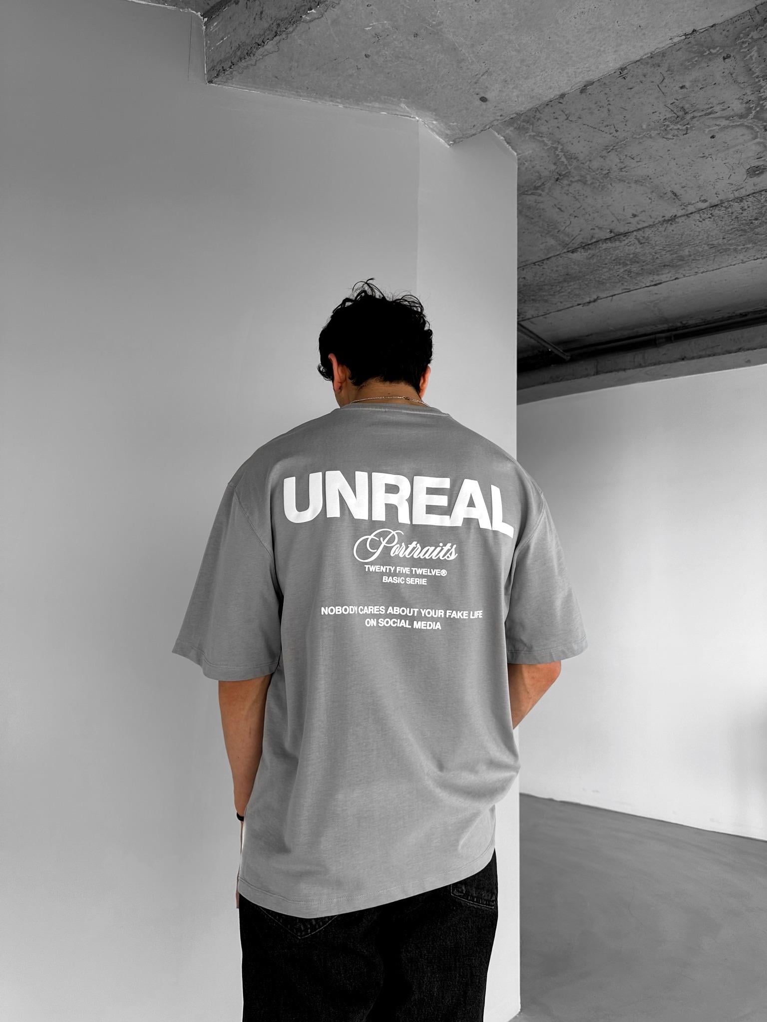 Oversize Yıkamalı %100 Pamuk Arkası Kabartma Baskılı T-Shirt Antrasit