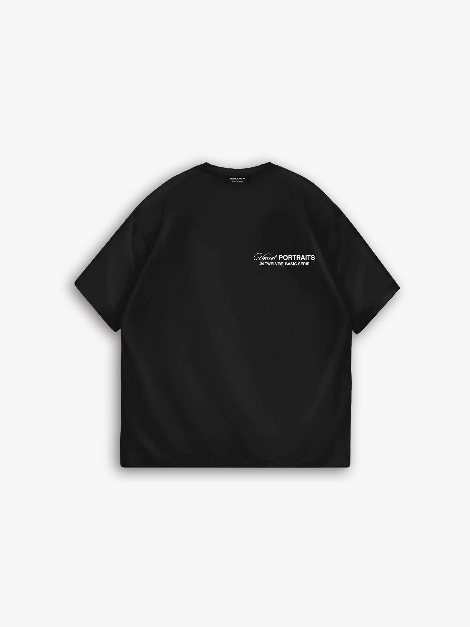 Oversize Yıkamalı %100 Pamuk Arkası Kabartma Baskılı T-Shirt Siyah