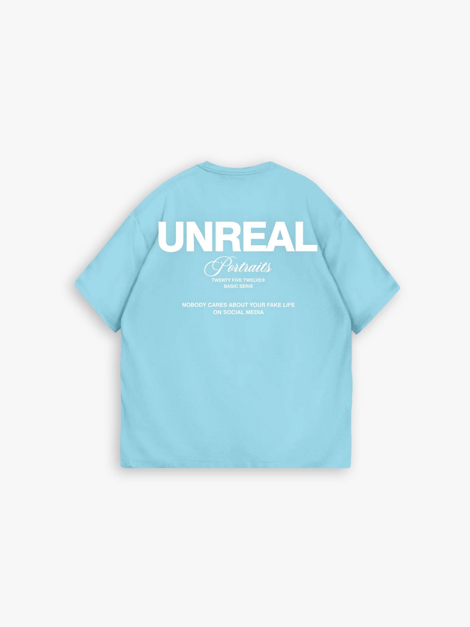 Oversize Yıkamalı %100 Pamuk Arkası Kabartma Baskılı T-Shirt Mavi