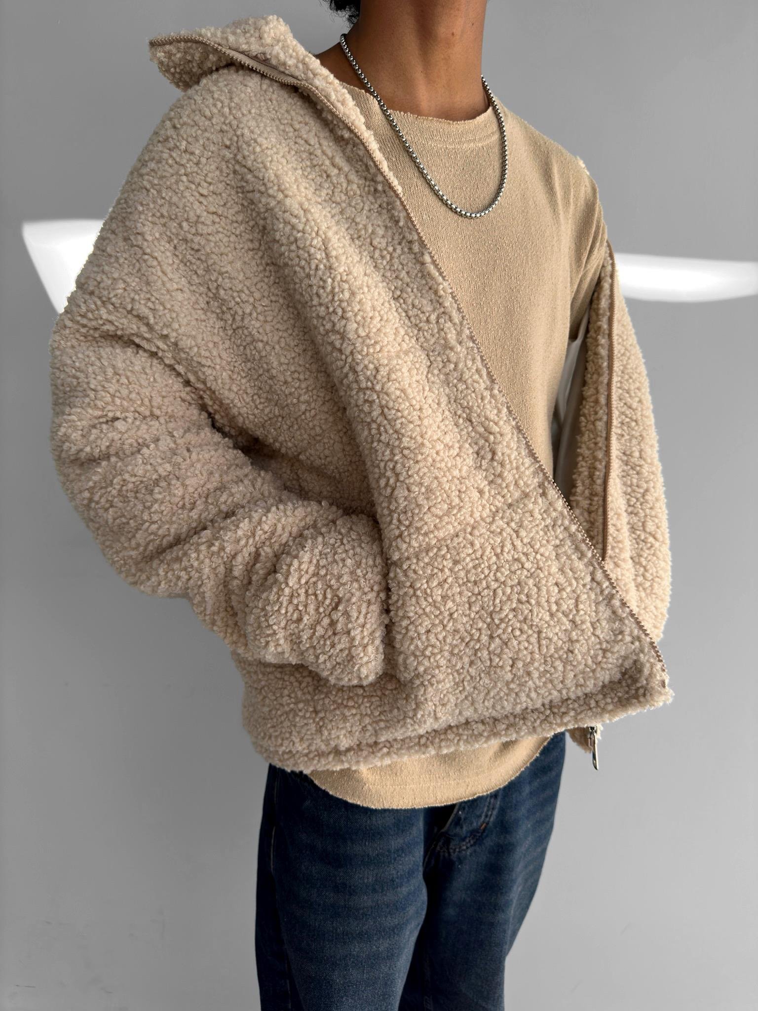 Peluş Mont Bej
