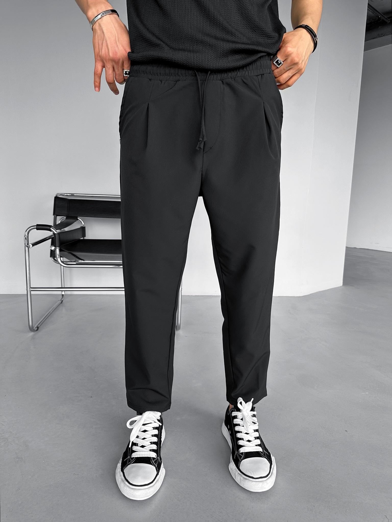 Regular Fit Paraşüt Kumaş Pantolon Siyah