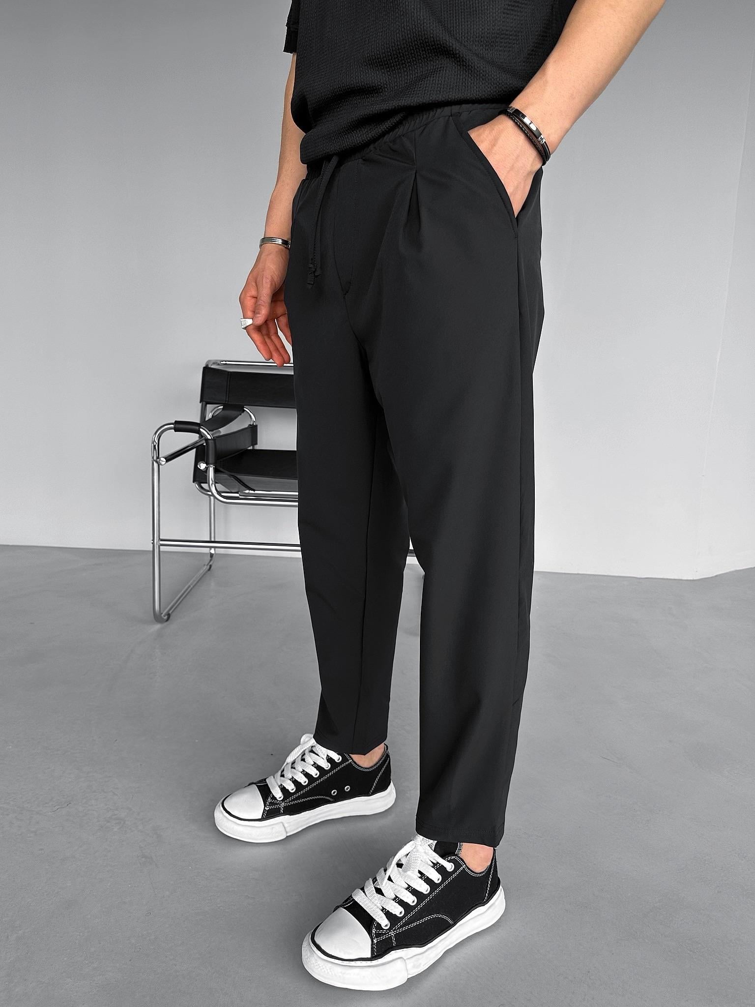 Regular Fit Paraşüt Kumaş Pantolon Siyah