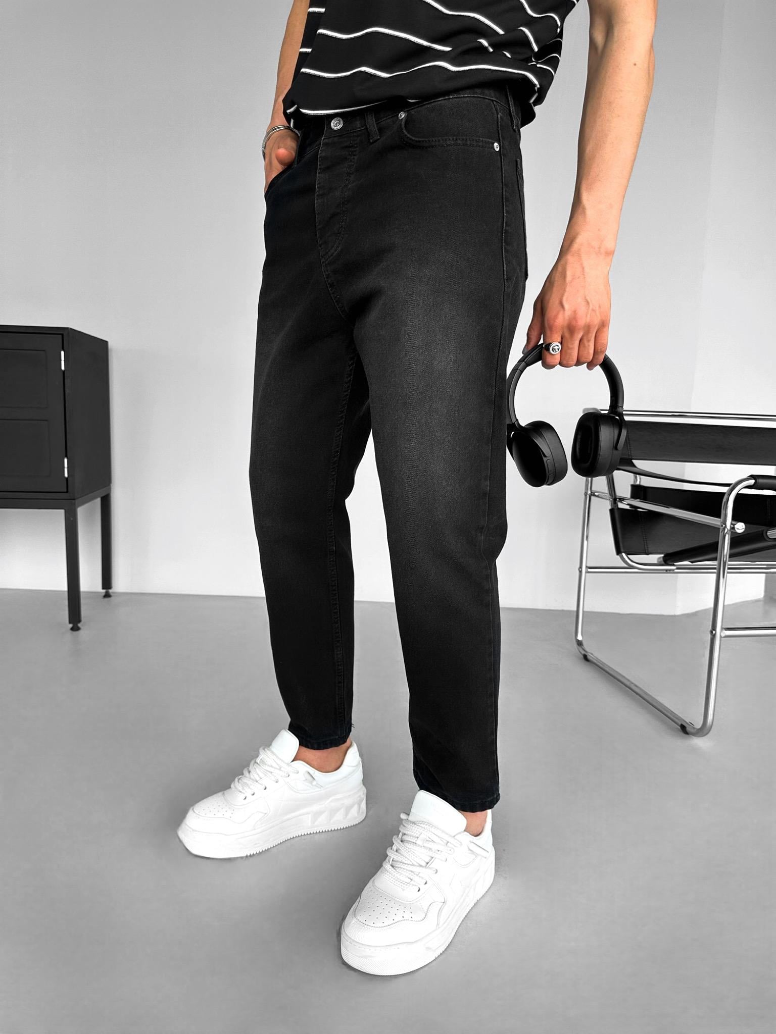 Slim Fit Kısa Paça Jean Pantolon Siyah