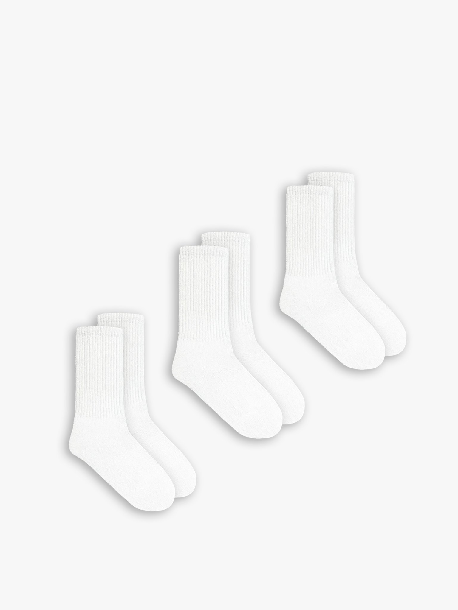 Unisex 3'Lü Basic Uzun Kolej Tenis Çorap Beyaz