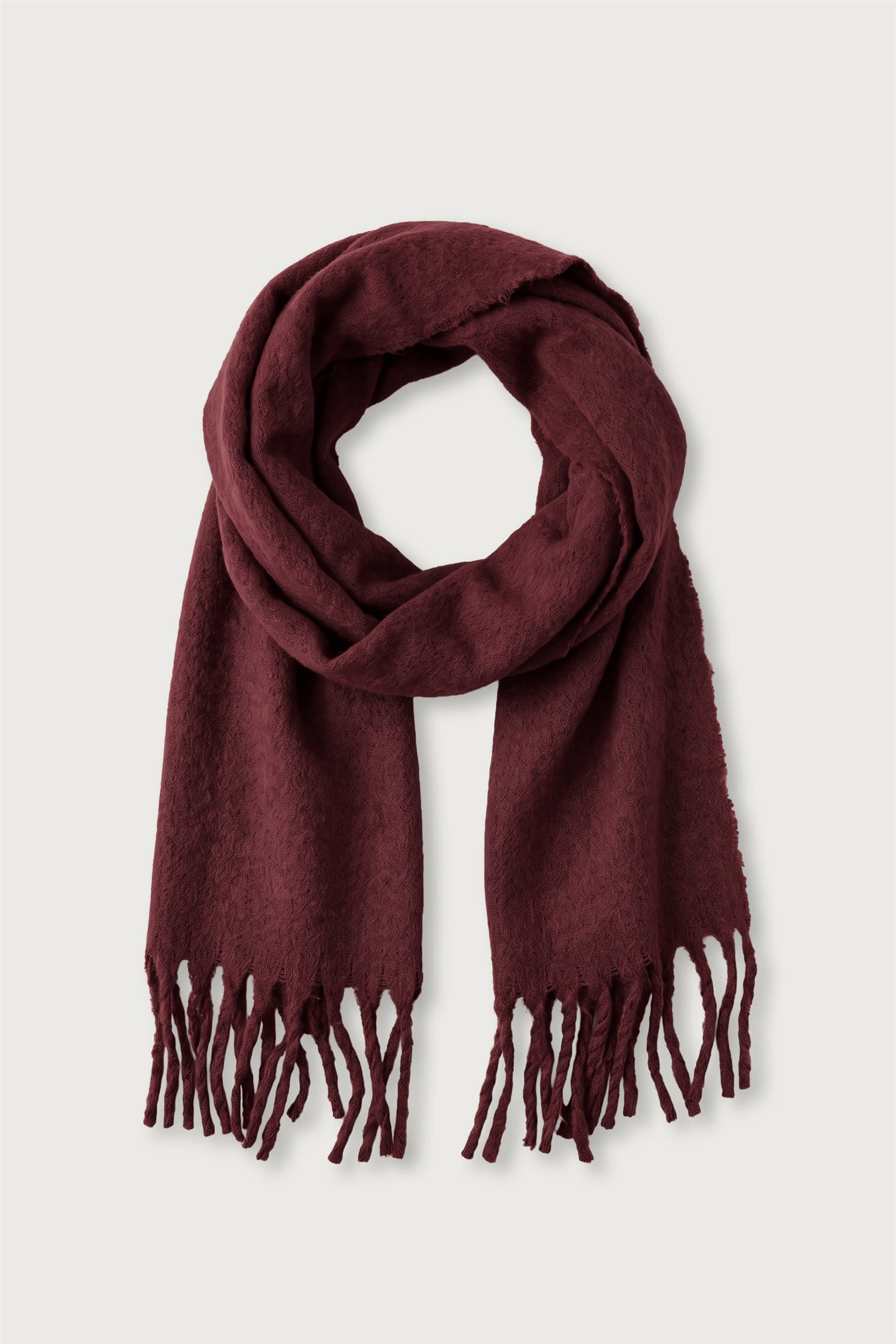 Unisex Basic Yumuşak Dokulu Atkı Bordo