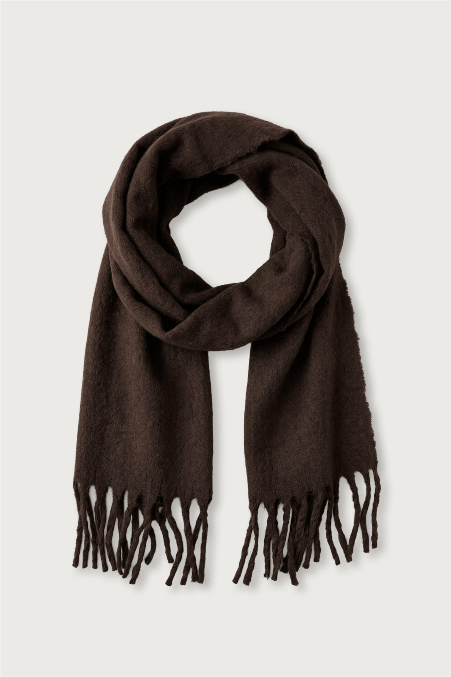 Unisex Basic Yumuşak Dokulu Atkı Kahverengi