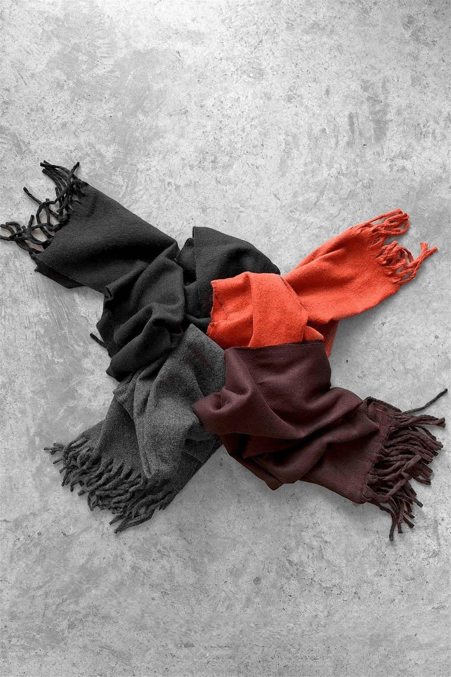 Unisex Basic Yumuşak Dokulu Atkı Turuncu