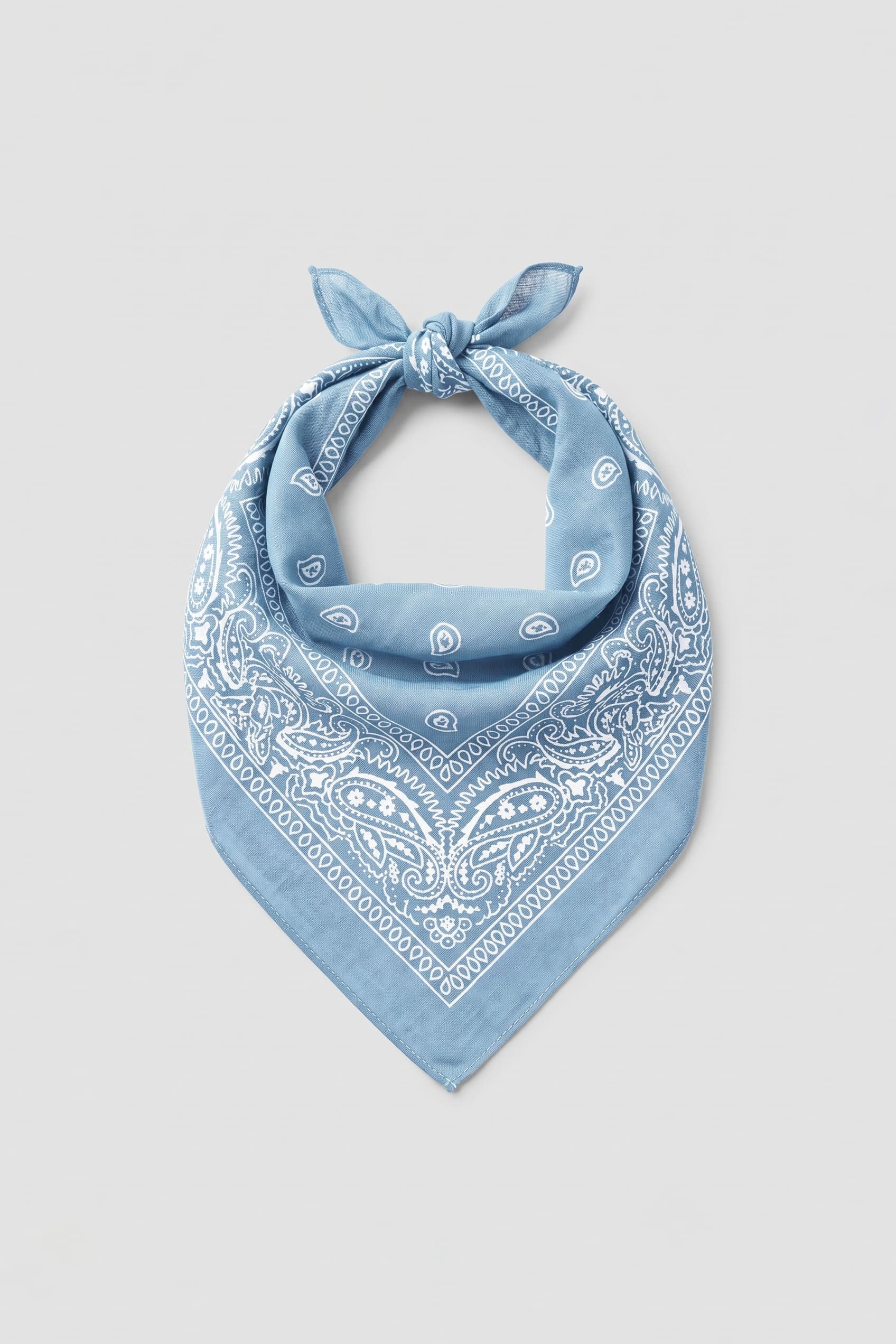 Unisex Etnik Desenli Bandana Açık Mavi
