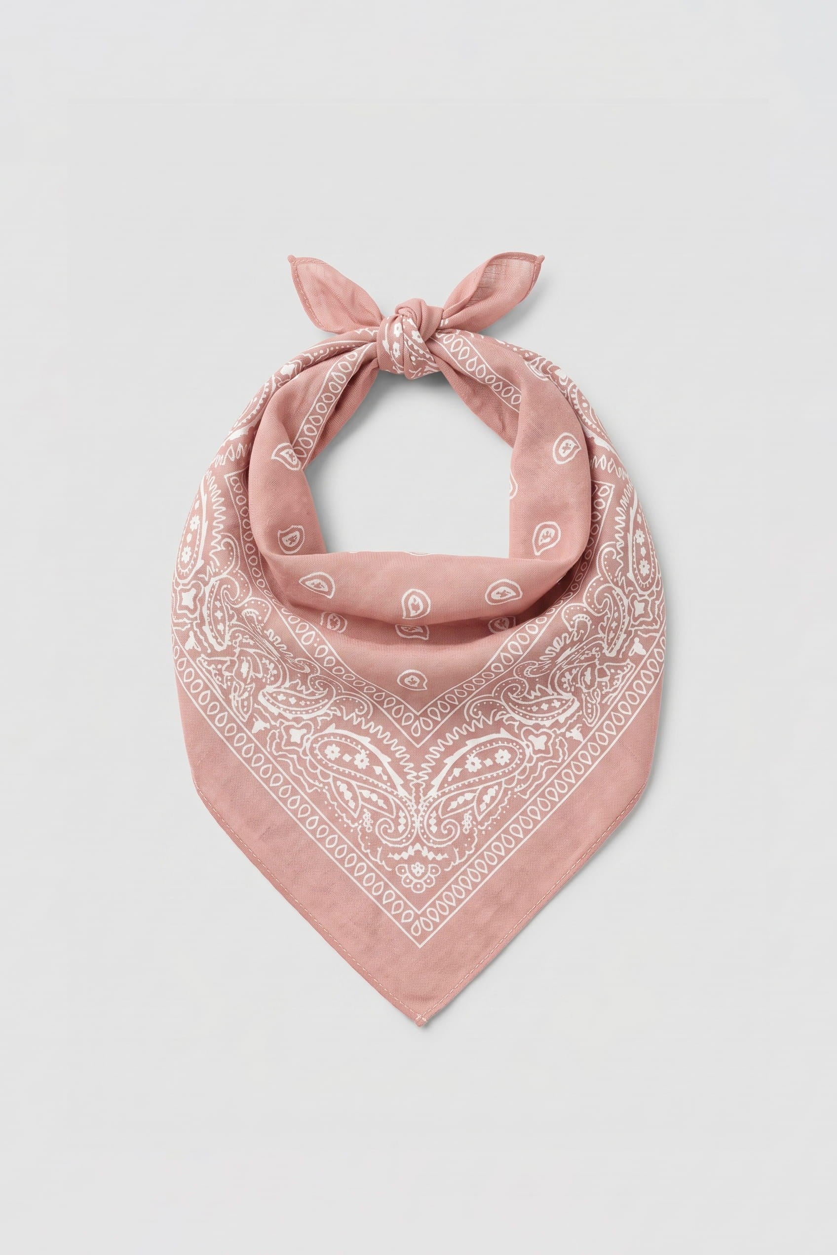 Unisex Etnik Desenli Bandana Açık Pembe