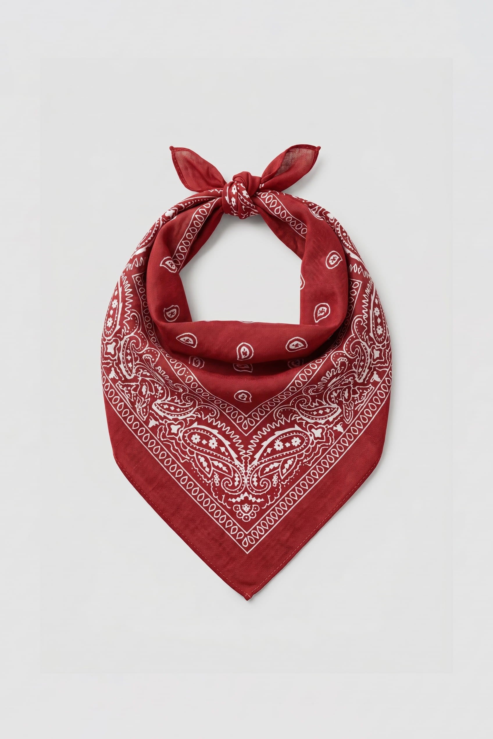 Unisex Etnik Desenli Bandana Kırmızı