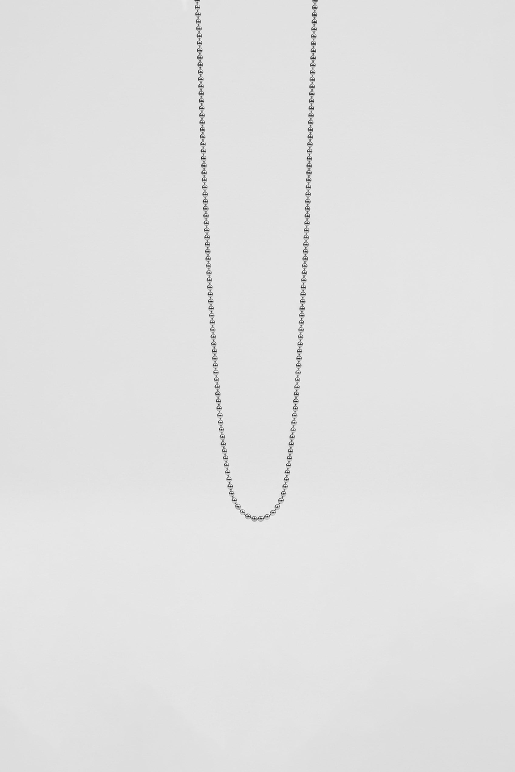 Unisex İnce Ball Chain Çelik Zincir Kolye Gümüş