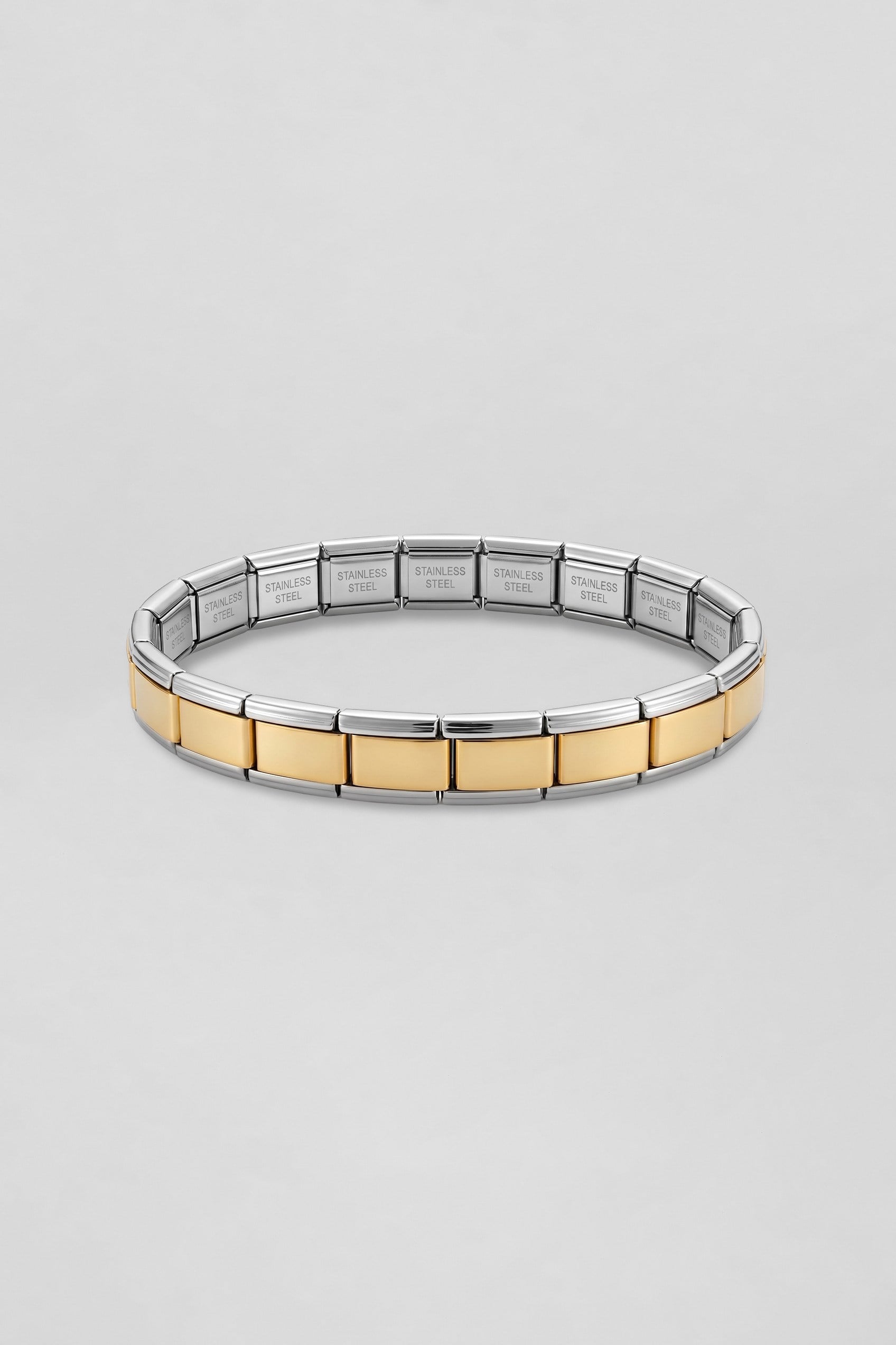 Unisex İtalyan Stil Esnek Çelik Bileklik Gold