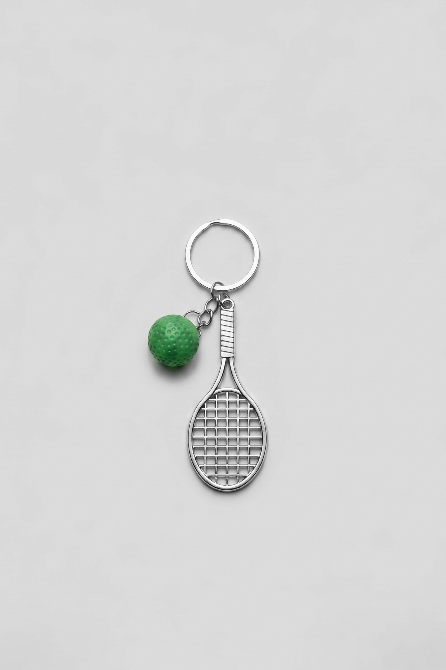 Unisex Metal Tenis Raketi Anahtarlık Yeşil