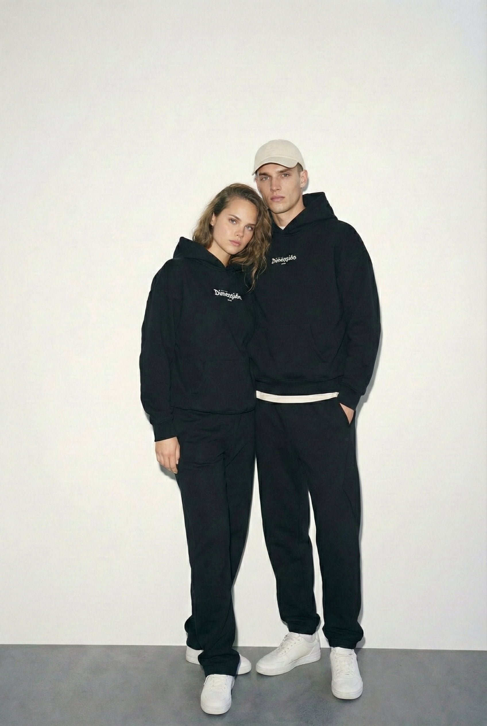 Unisex Oversize Kabartma Baskılı Premium Kapüşonlu Sweatshirt Siyah Saks Mavi