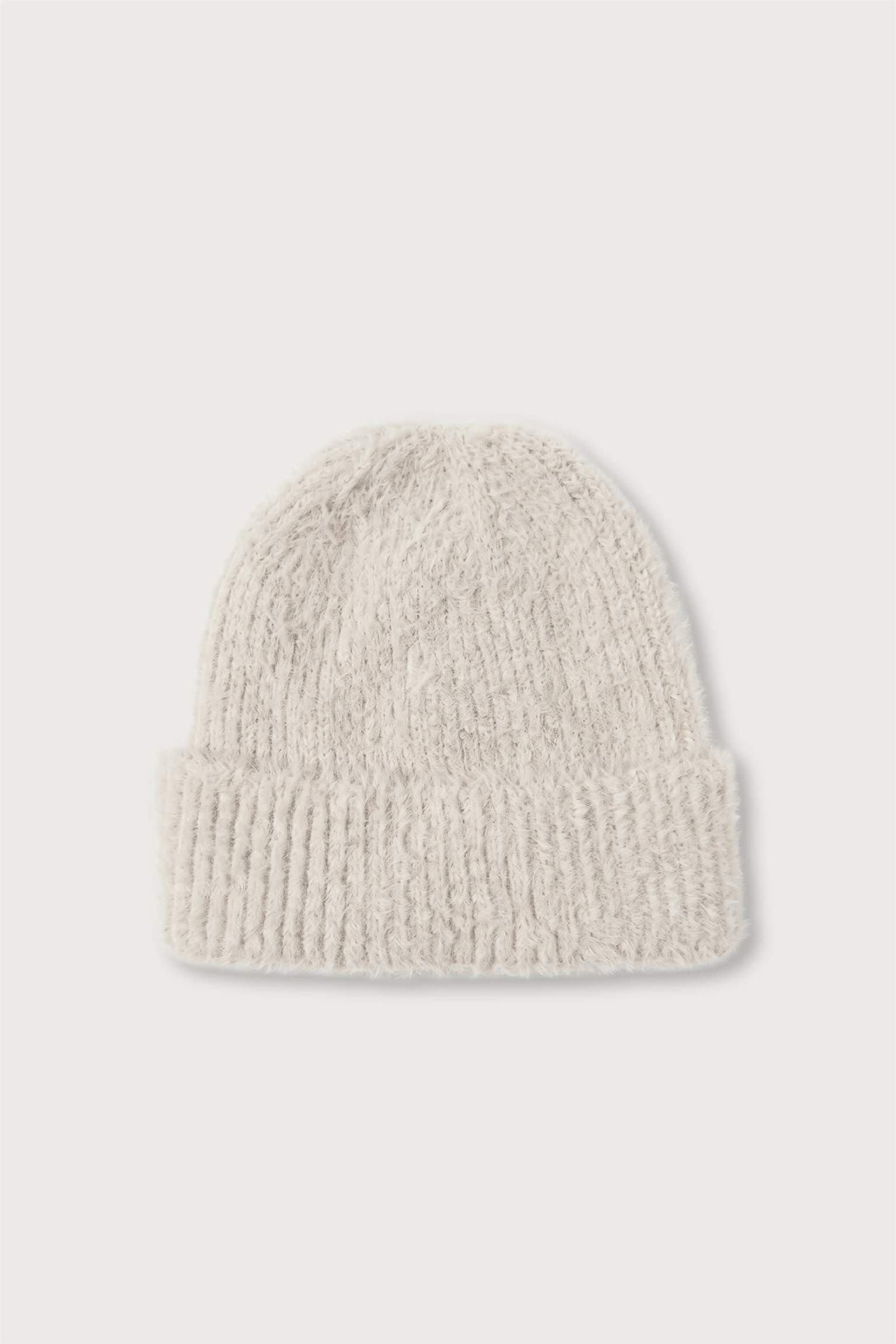 Unisex Yumuşak Dokulu Tüylü Bere Ekru