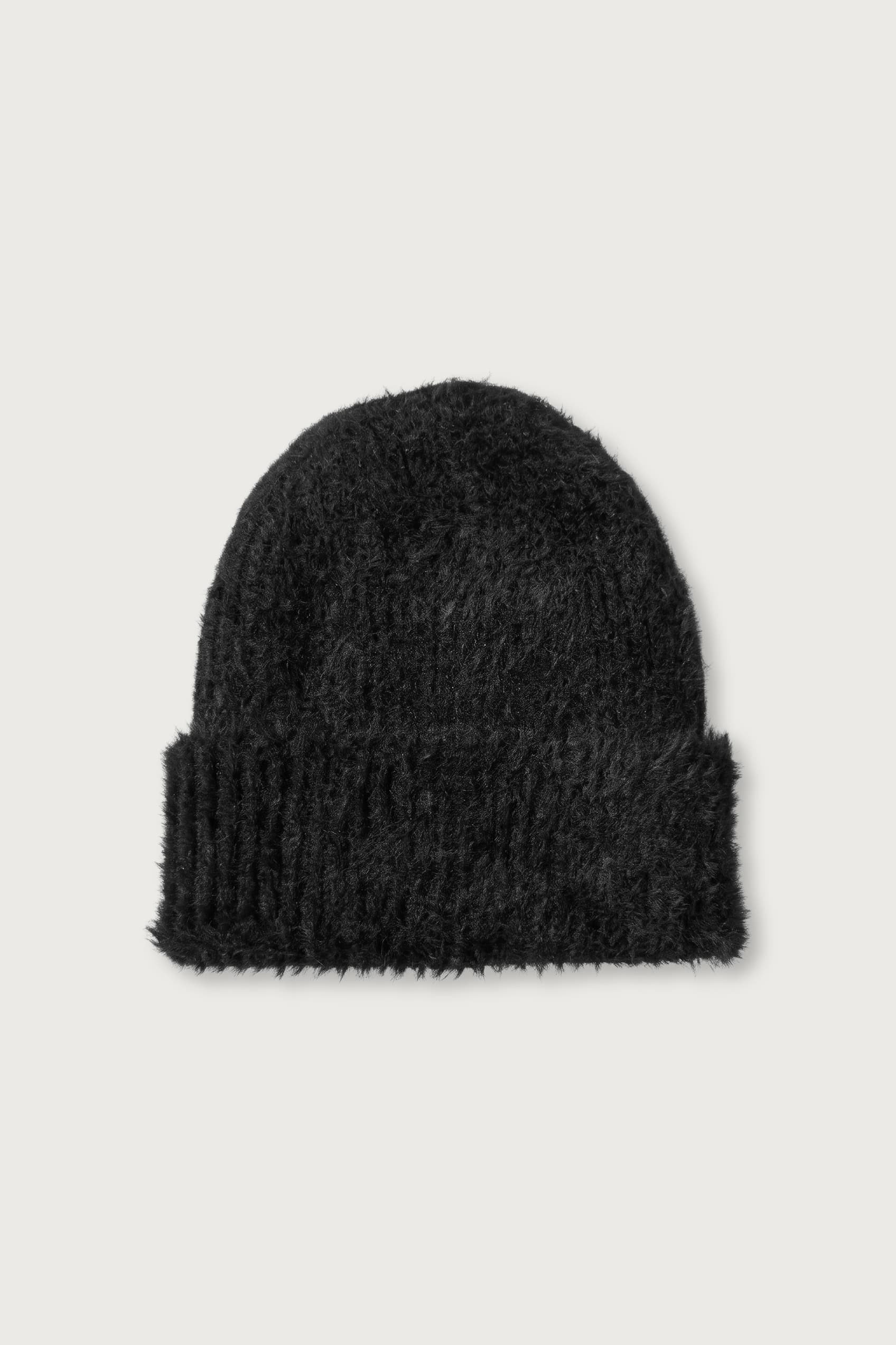 Unisex Yumuşak Dokulu Tüylü Bere Siyah