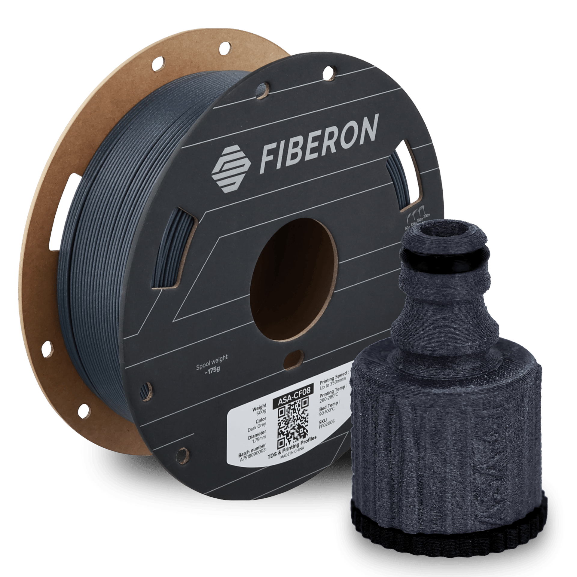 Fiberon ASA-CF08 Koyu Gri Filament | UV Dayanımlı Karbon Fiber