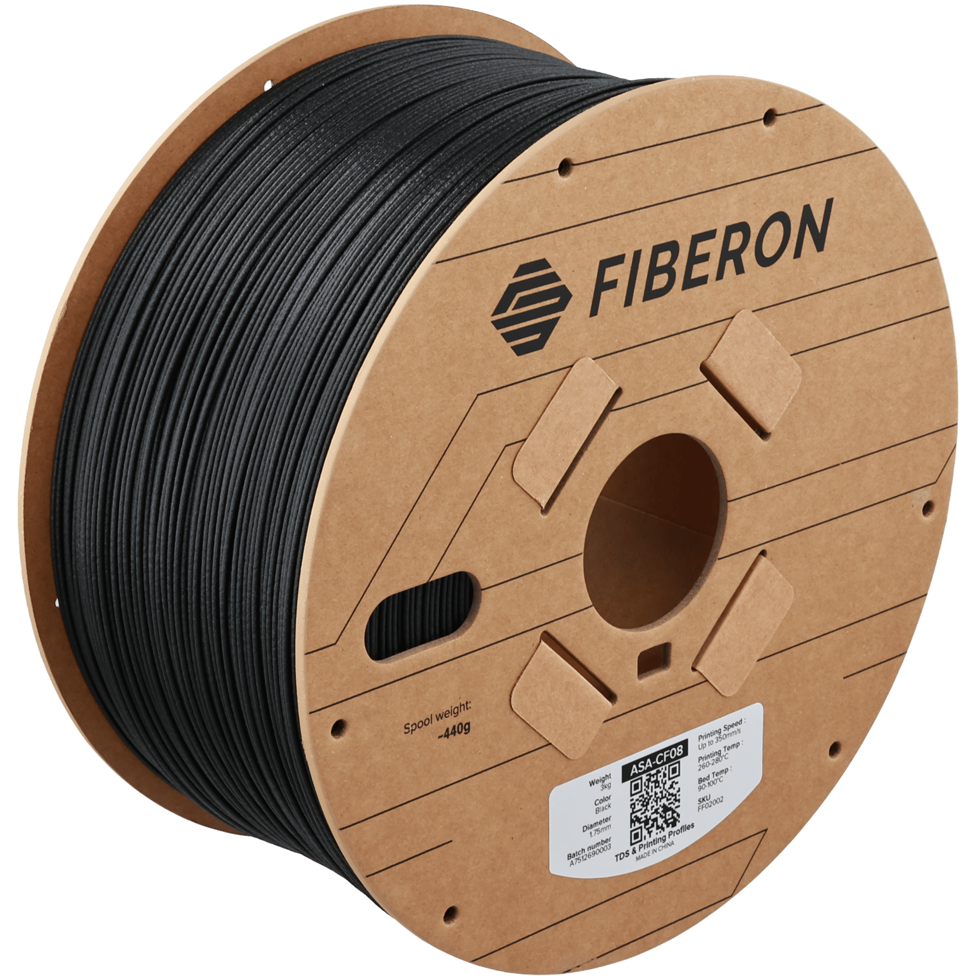 Fiberon ASA-CF08 Siyah Filament 3KG | UV Dayanımlı Karbon Fiber