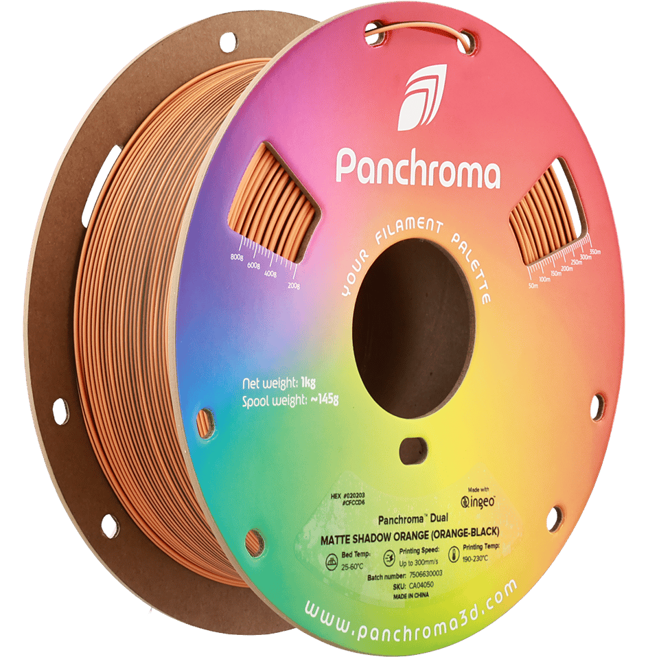 Panchroma PLA Dual Filament Mat Gölge Turuncu (Turuncu - Siyah) - 1 kg 1.75mm