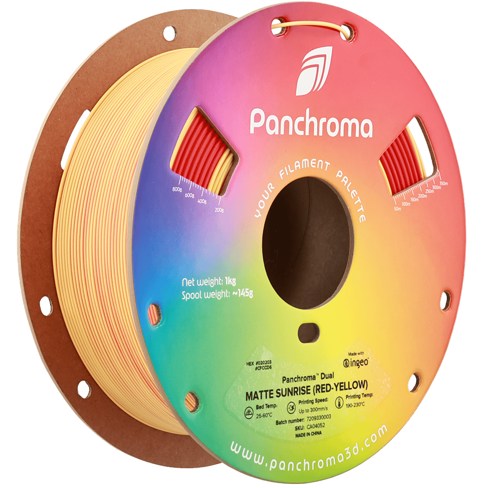 Panchroma PLA Dual Filament Mat Gündoğumu (Kırmızı - Sarı) - 1 kg 1.75mm
