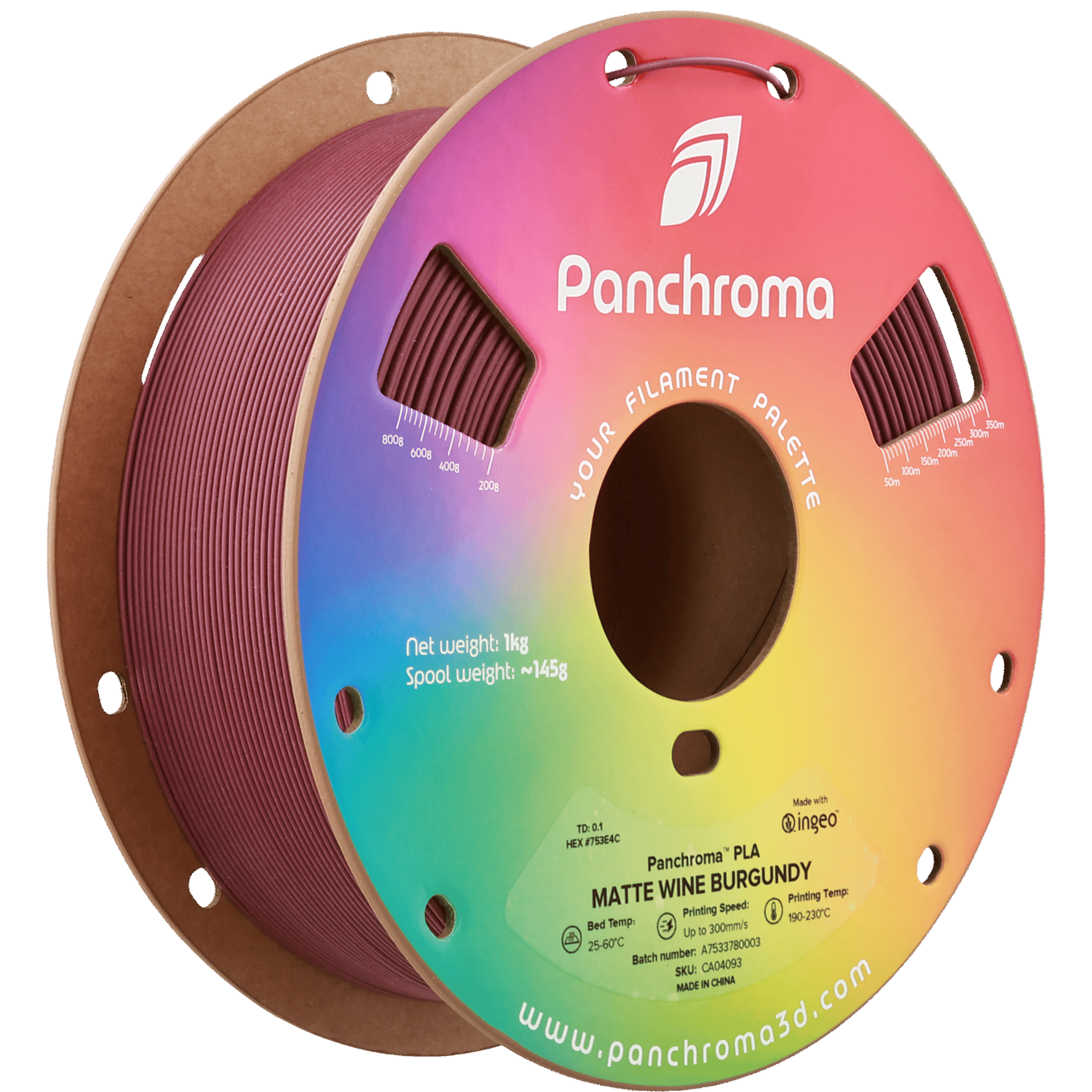 Panchroma PLA Filament Mat Burgonya Şarabı – 1 kg 1.75mm