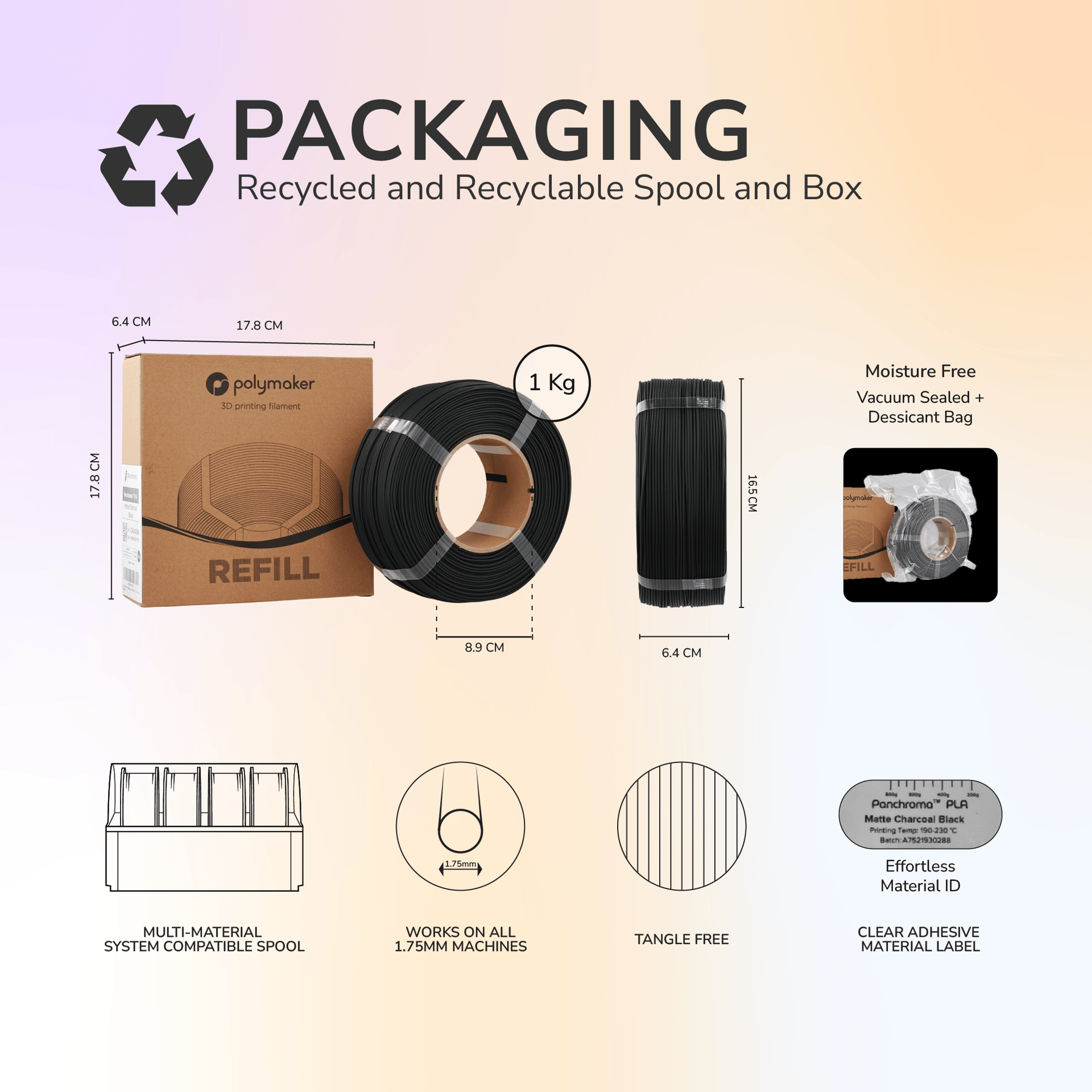 Panchroma PLA Refill – Marble Beyaz Filament