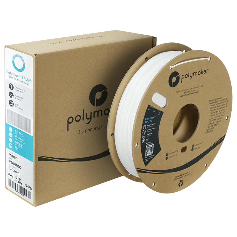 PolyFlex TPU95 Filament Beyaz – Esnek 3D Baskı