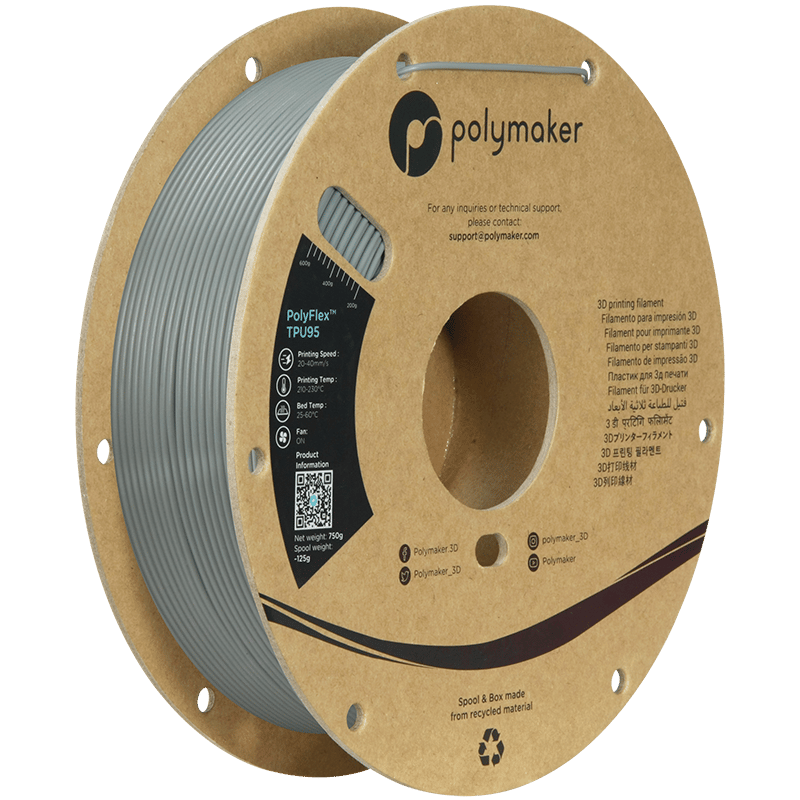 PolyFlex TPU95 Filament Gri - Esnek 3D Baskı