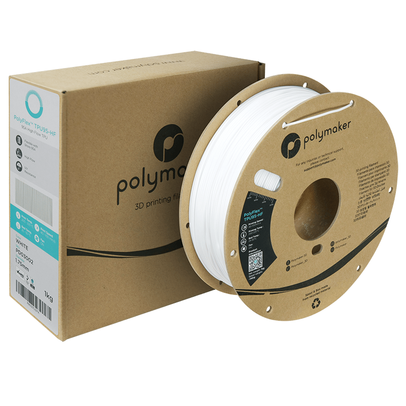 PolyFlex TPU95-HF Filament Beyaz – Esnek ve Hızlı