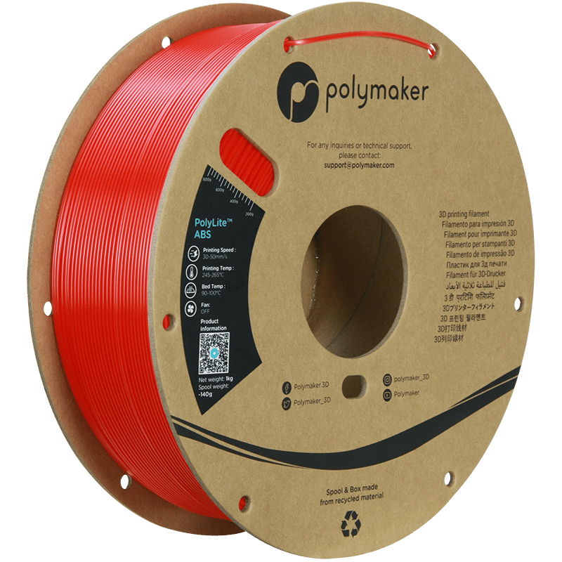 PolyLite ABS Filament Kırmızı – Dayanıklı ve Profesyonel 3D Baskı