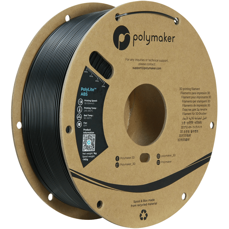 PolyLite ABS Filament Siyah – Dayanıklı ve Profesyonel 3D Baskı
