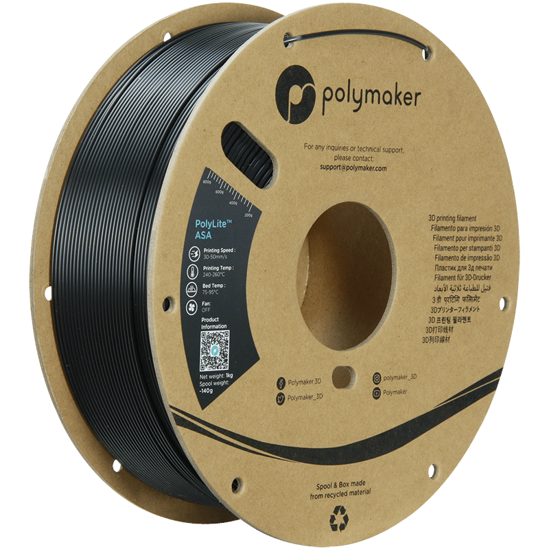 PolyLite ASA Filament Siyah – UV Dayanımlı 3D Baskı