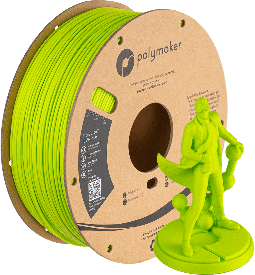 PolyLite LW-PLA Filament Parlak Yeşil – Hafif ve Stabil 3D Baskı