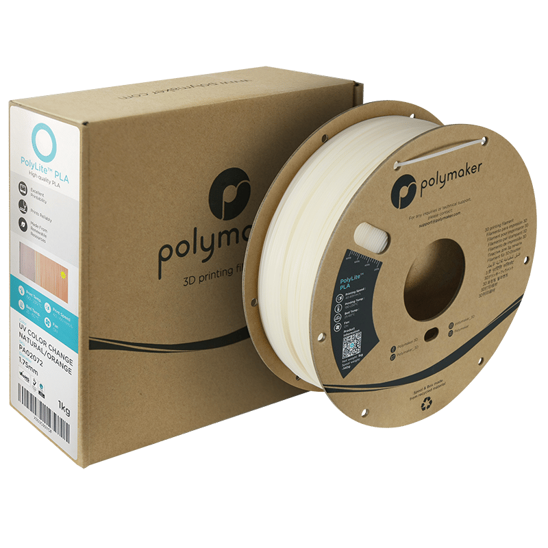 PolyLite PLA UV Işıkta Renk Değiştiren Filament (Natürel - Turuncu)