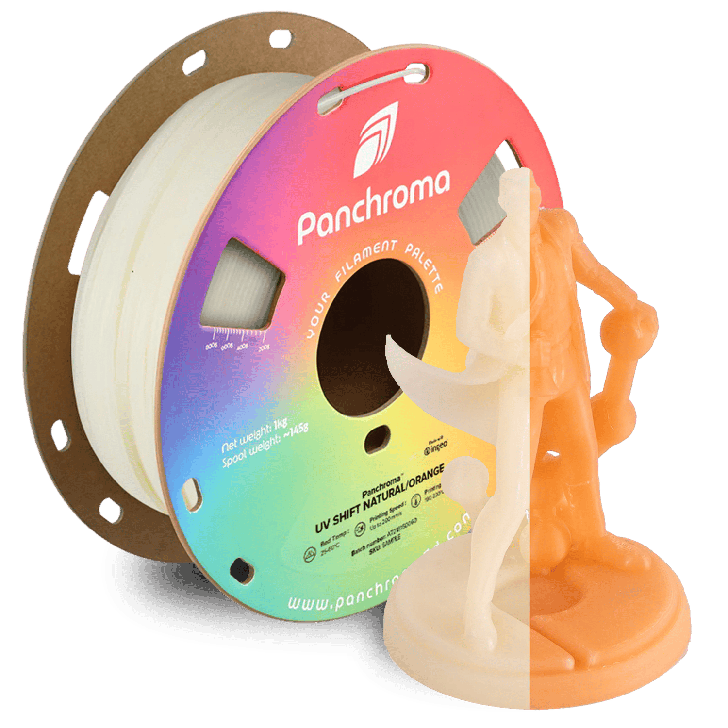 PolyLite PLA UV Işıkta Renk Değiştiren Filament (Natürel - Turuncu)